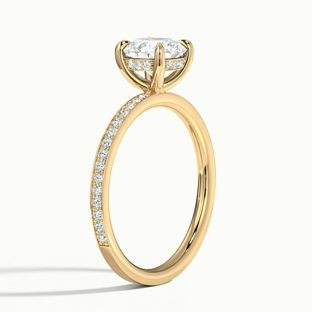 2.50 Ct In Round Bardot Scallop Engagement Ring