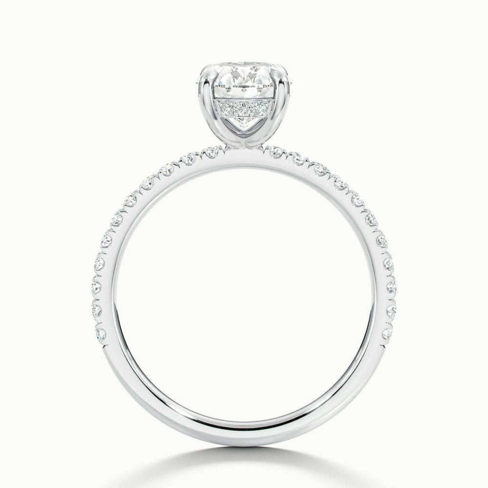 2.50 Ct In Oval Bardot Scallop Engagement Ring