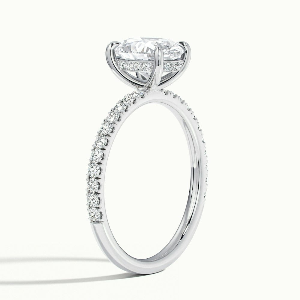 2.50 Ct In Oval Bardot Scallop Engagement Ring