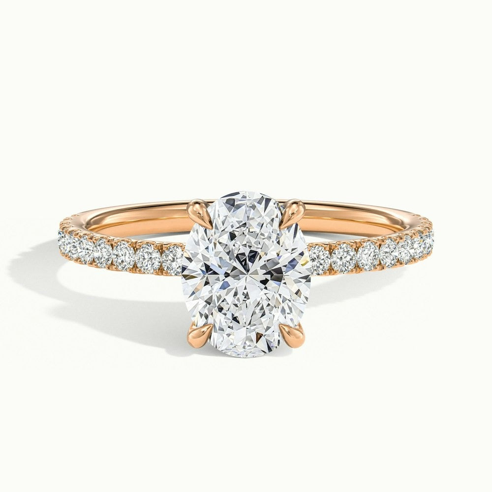 2.50 Ct In Oval Bardot Scallop Engagement Ring
