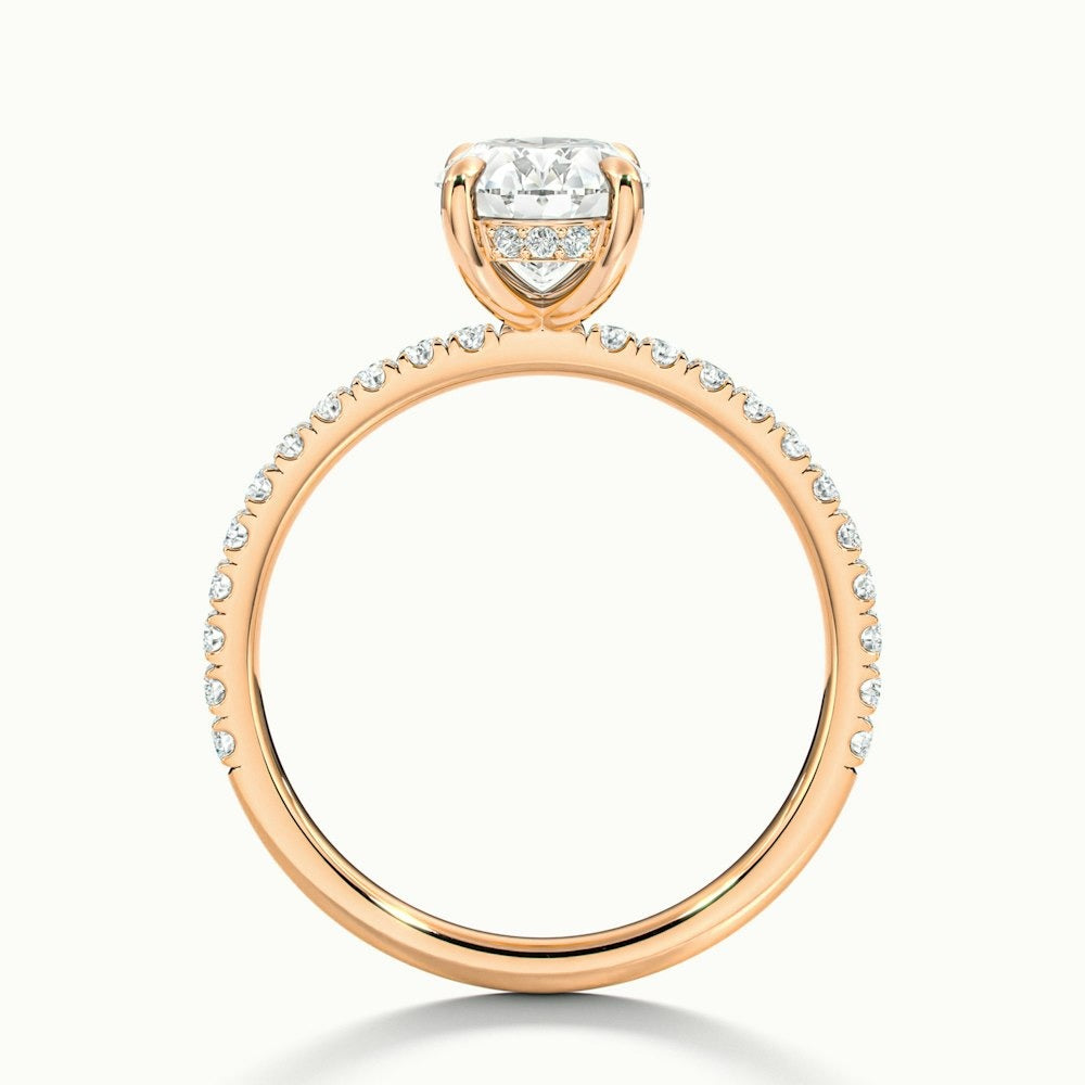 2.50 Ct In Oval Bardot Scallop Engagement Ring