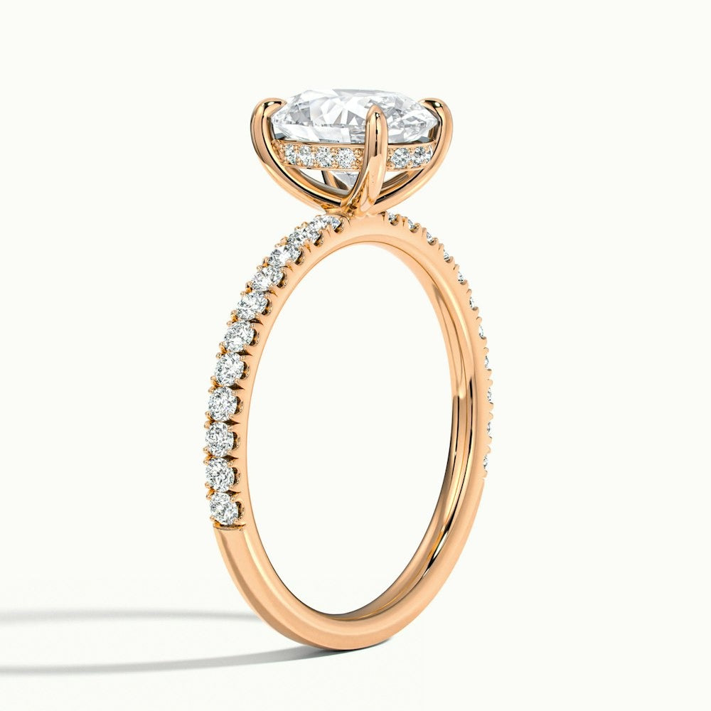 2.50 Ct In Oval Bardot Scallop Engagement Ring
