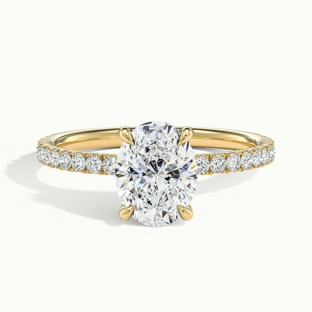 2.50 Ct In Oval Bardot Scallop Engagement Ring