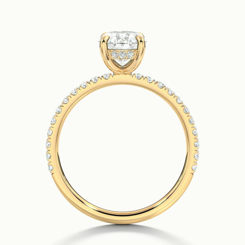 2.50 Ct In Oval Bardot Scallop Engagement Ring