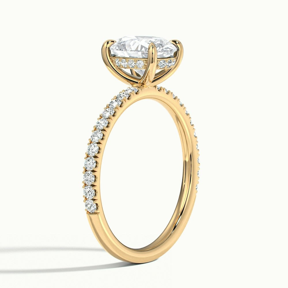 2.50 Ct In Oval Bardot Scallop Engagement Ring