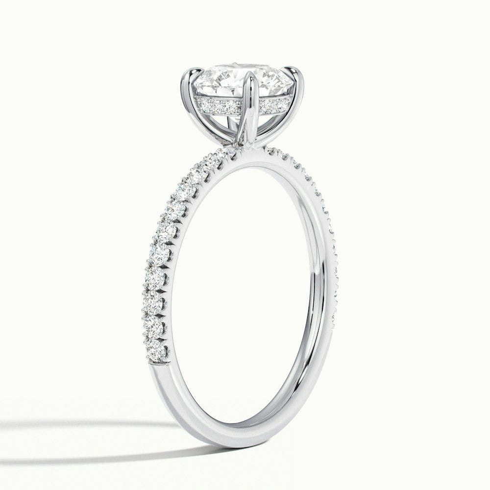 2.60 Ct In Round Bardot Scallop Engagement Ring