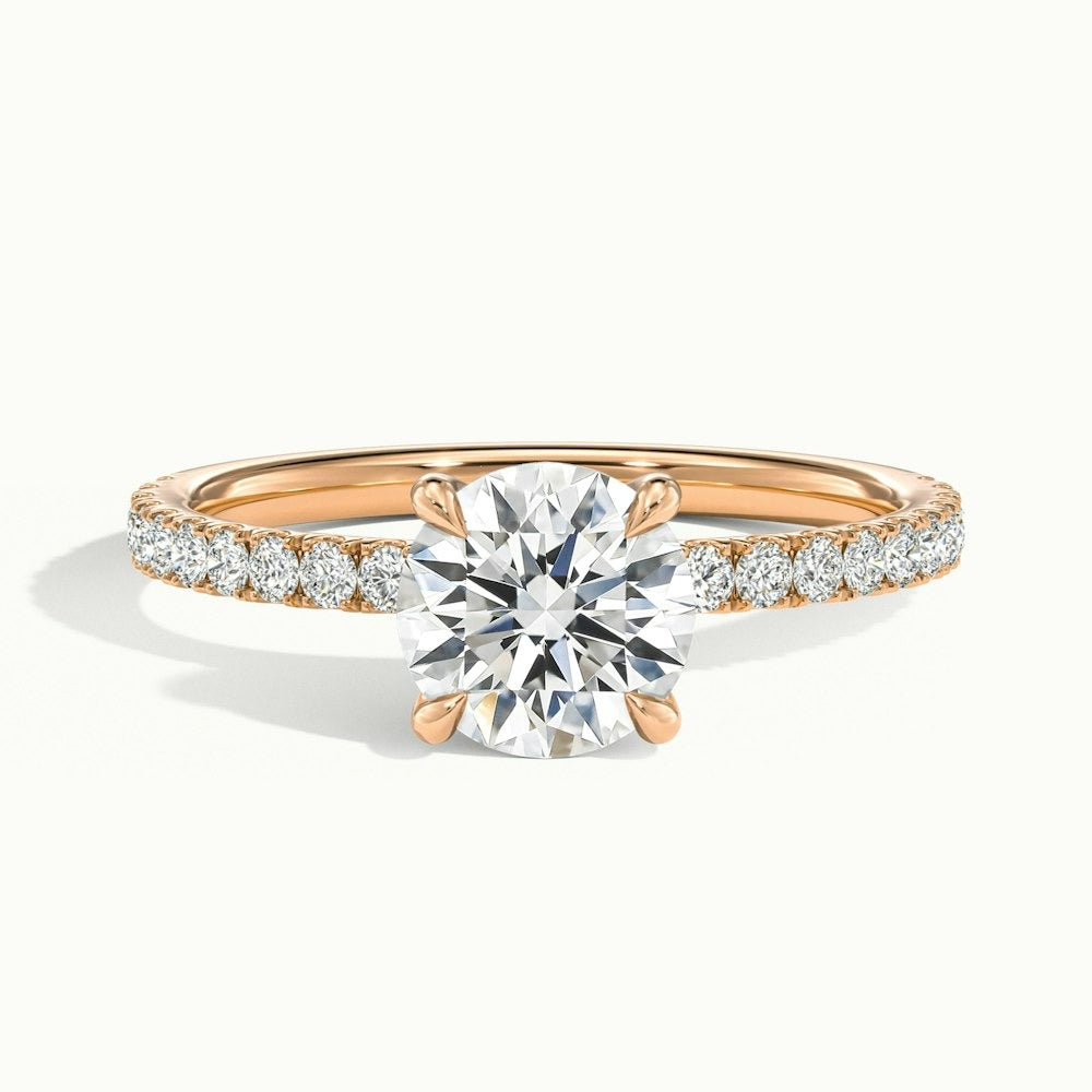 2.60 Ct In Round Bardot Scallop Engagement Ring