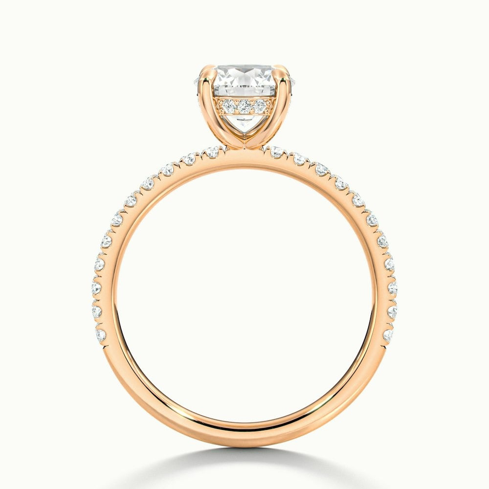 2.60 Ct In Round Bardot Scallop Engagement Ring