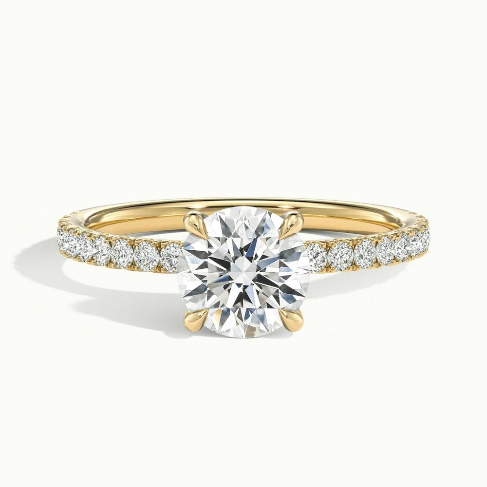 2.60 Ct In Round Bardot Scallop Engagement Ring