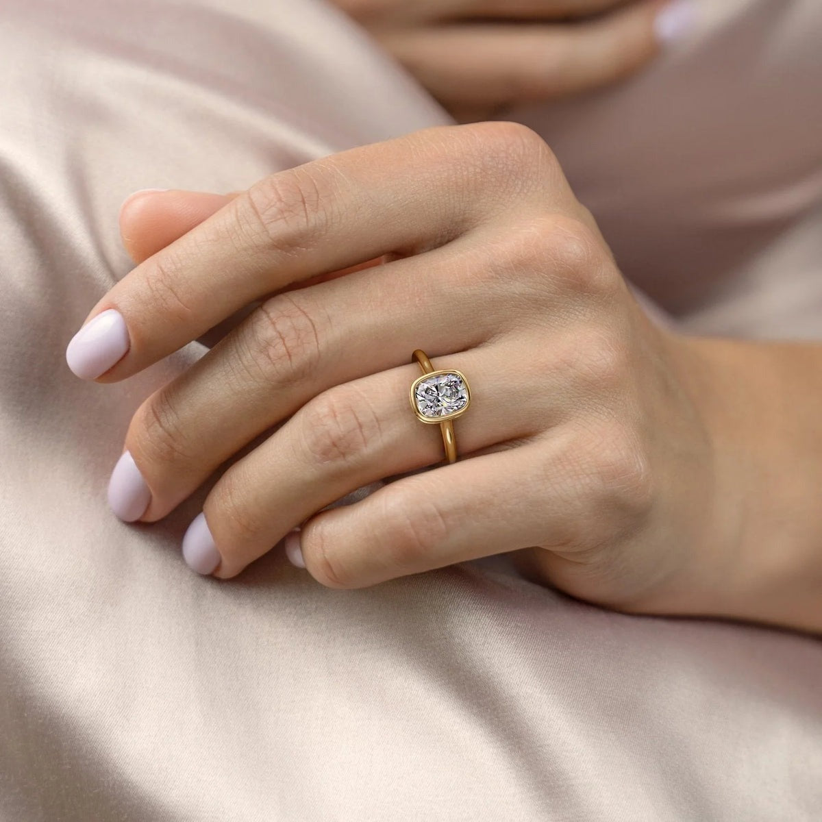 3.00 CT The Charlotte Cushion Bezel-Set Engagement Ring