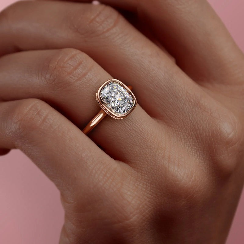 3.00 CT The Charlotte Cushion Bezel-Set Engagement Ring