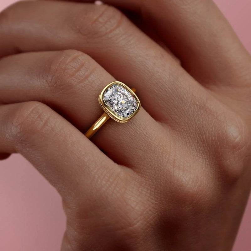 3.00 CT The Charlotte Cushion Bezel-Set Engagement Ring