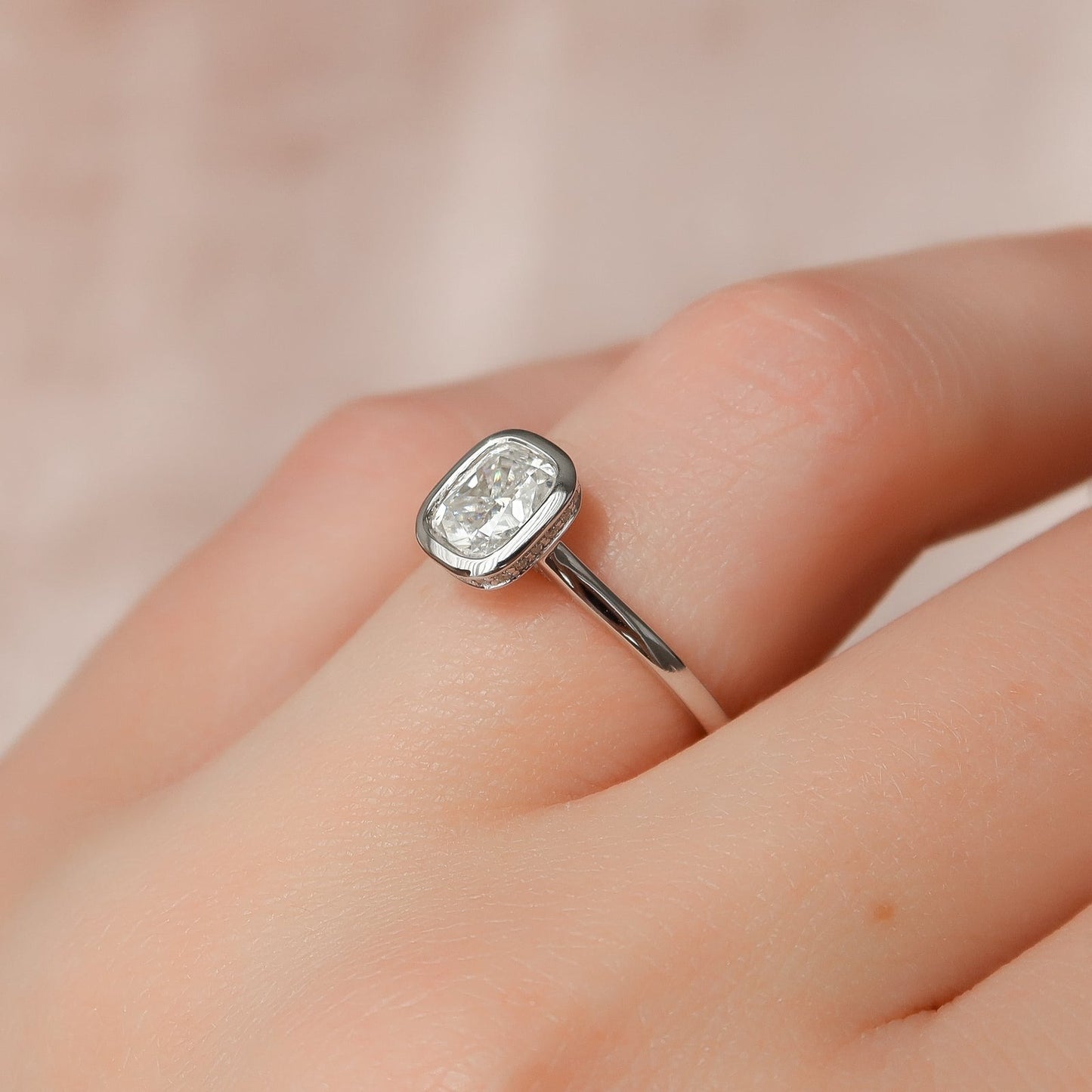 3.00 CT The Charlotte Cushion Bezel-Set Engagement Ring