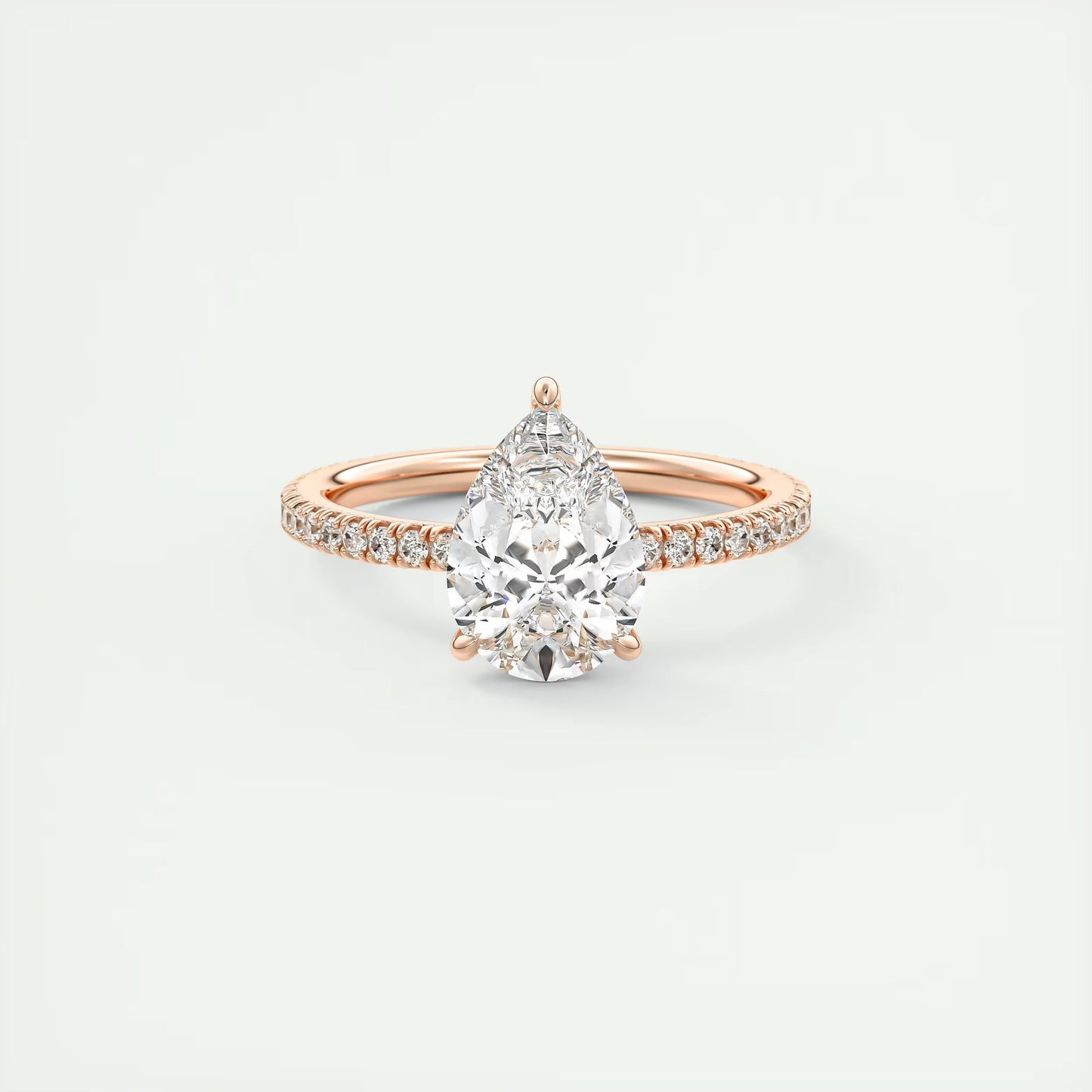 2.25 Ct Harper Pavé Pear Center with French Set Pavé Band Ring