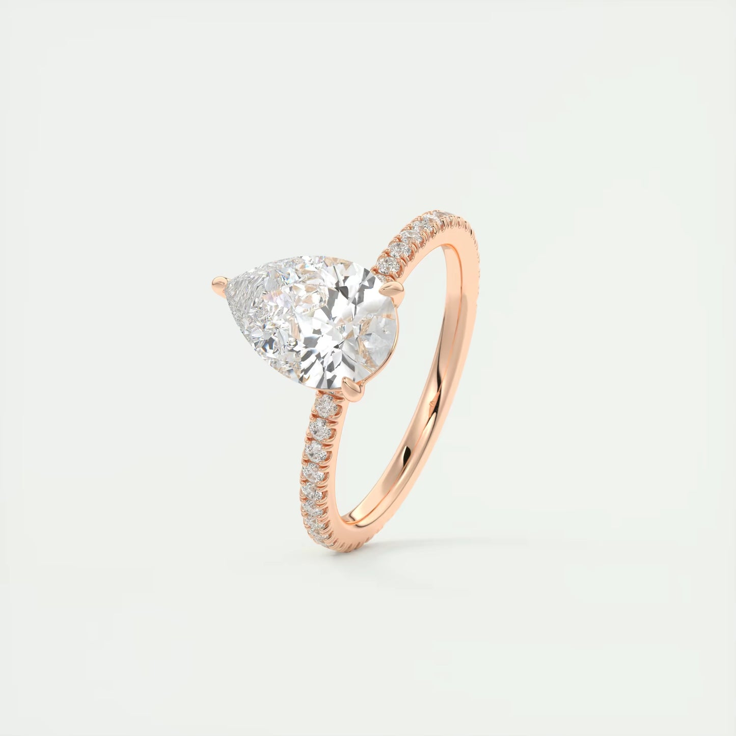 2.25 Ct Harper Pavé Pear Center with French Set Pavé Band Ring