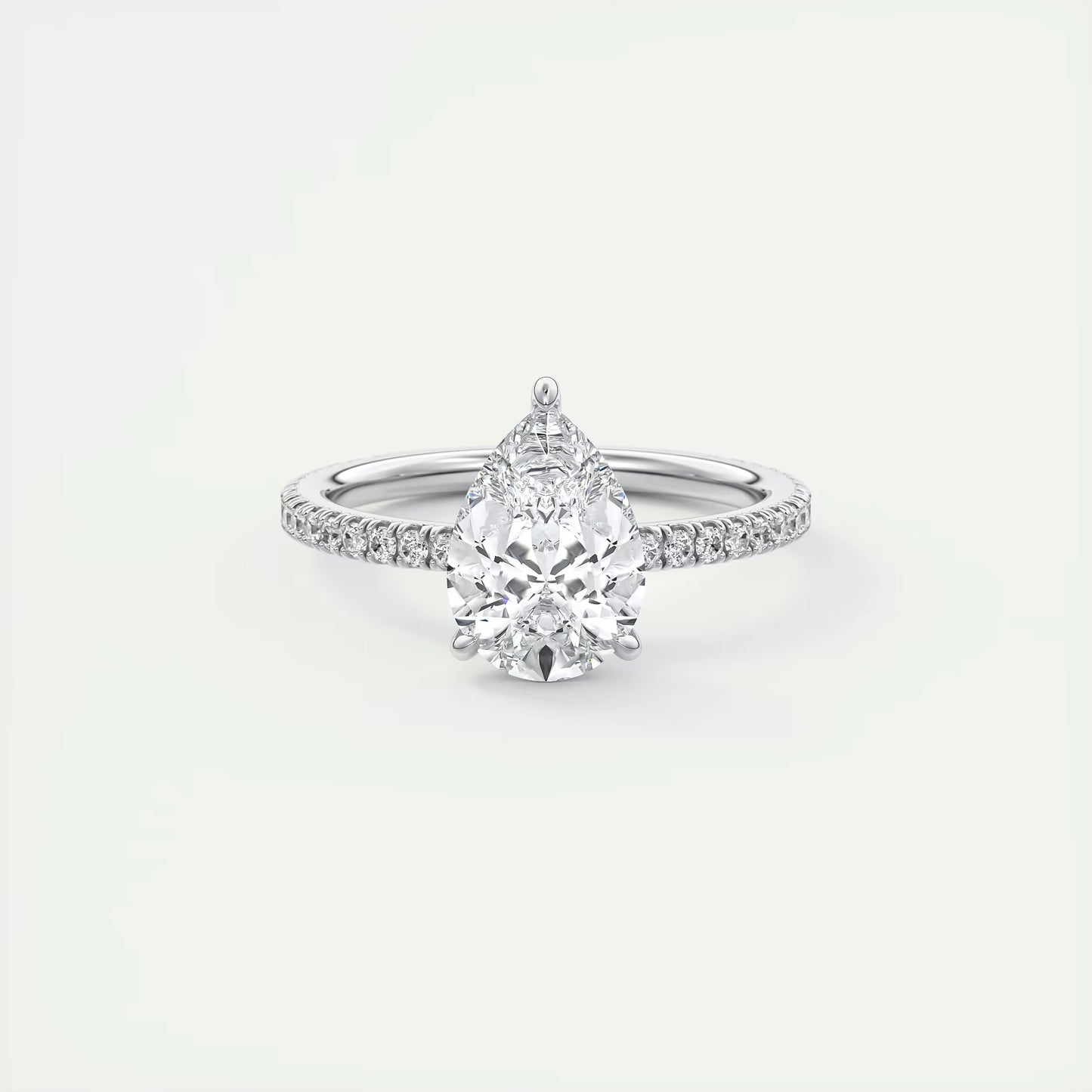 2.25 Ct Harper Pavé Pear Center with French Set Pavé Band Ring