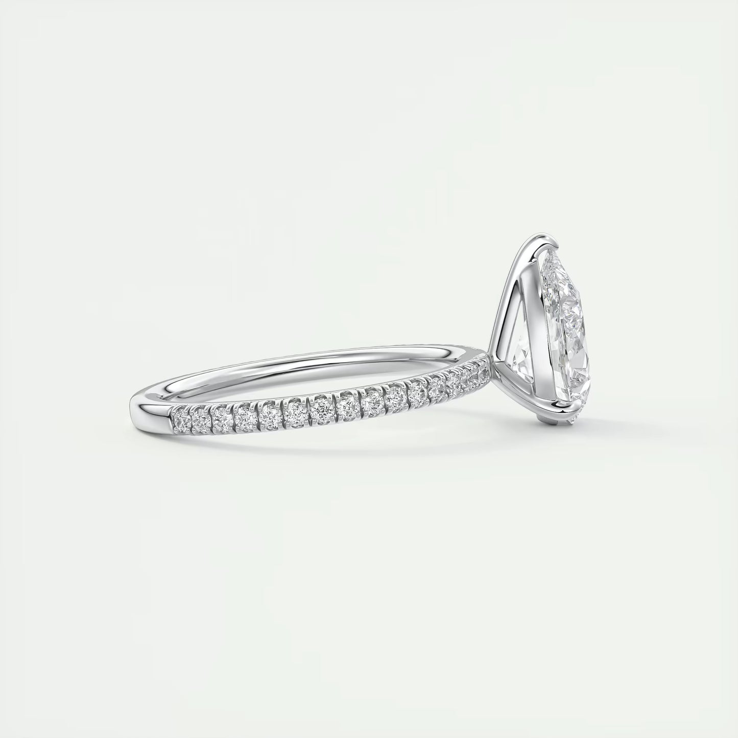 2.25 Ct Harper Pavé Pear Center with French Set Pavé Band Ring