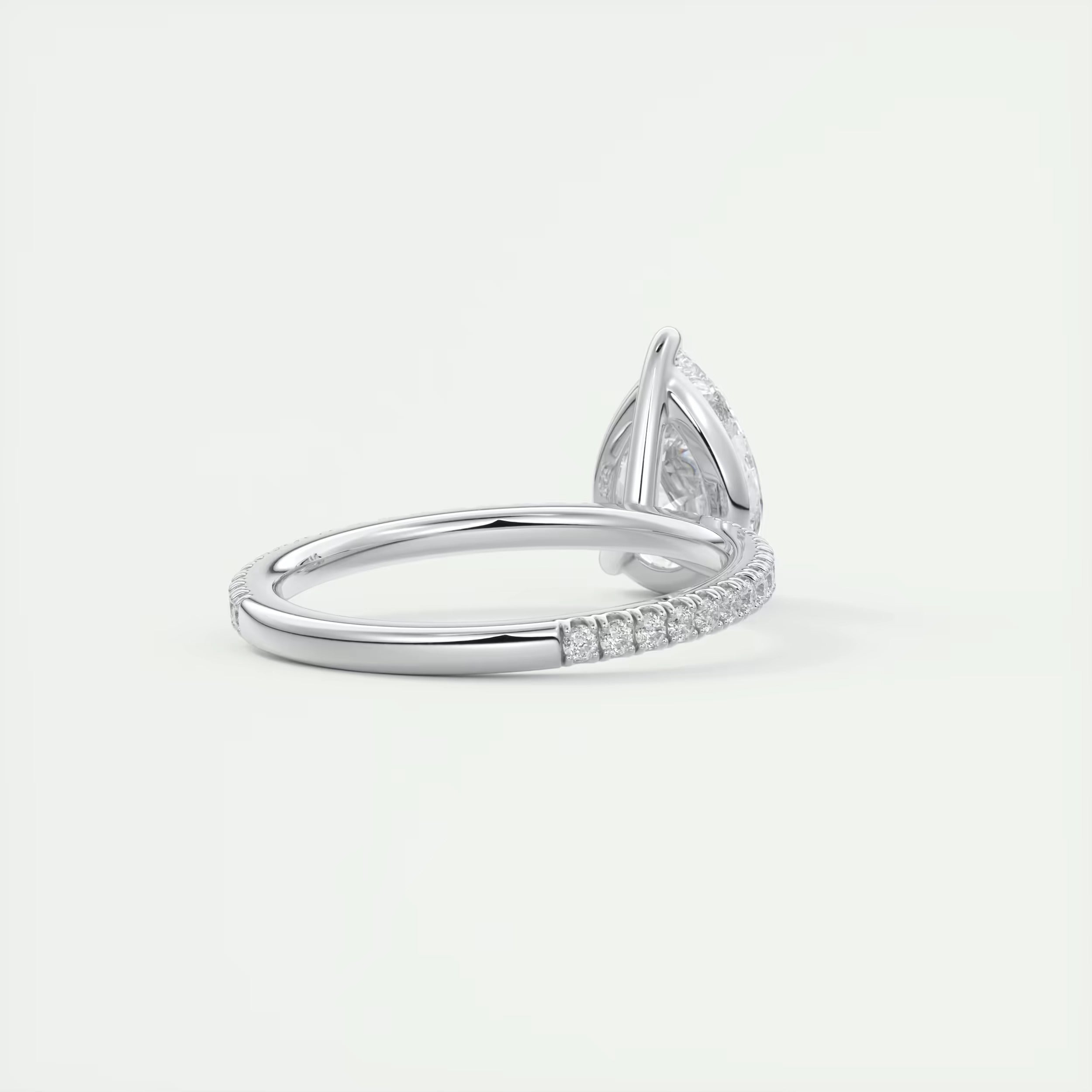 2.25 Ct Harper Pavé Center Stone Pear & Side Stone Round Band Ring