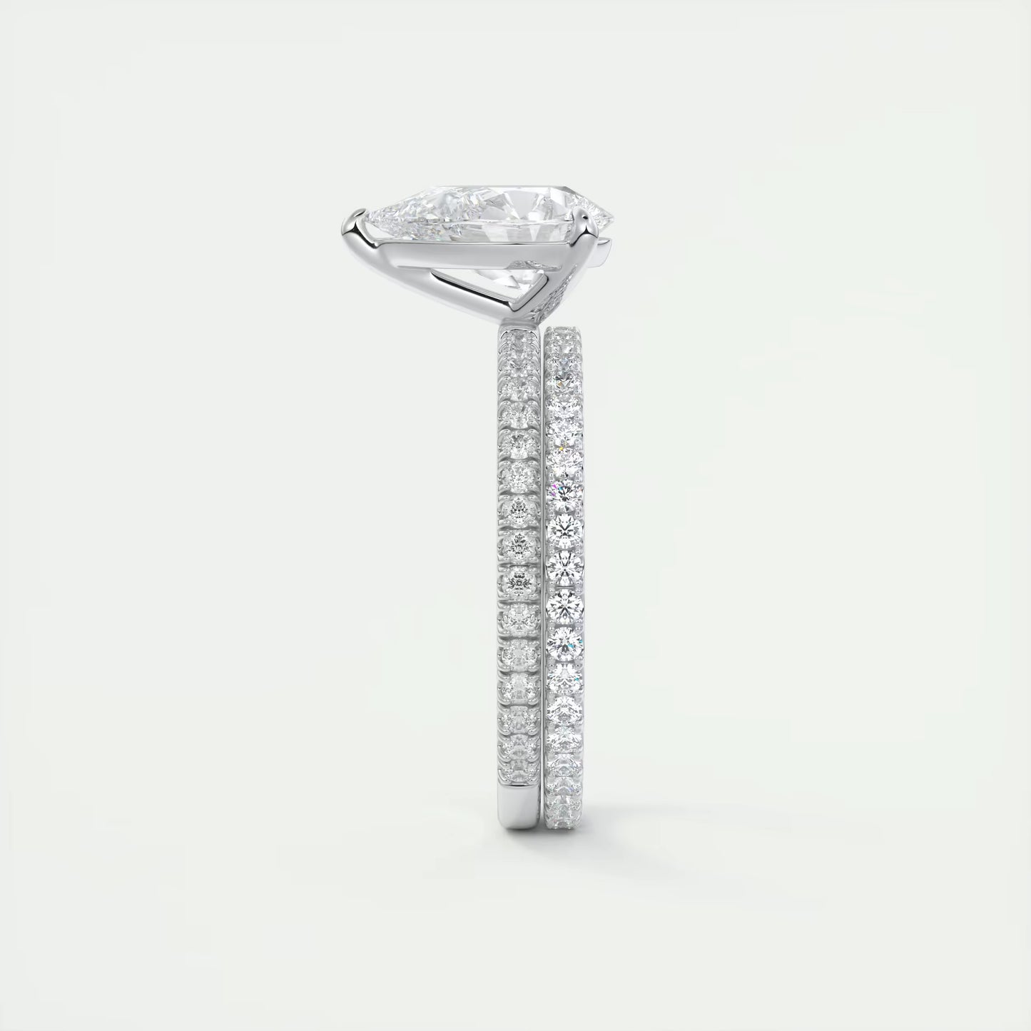 2.25 Ct Harper Pavé Pear Center with French Set Pavé Band Ring
