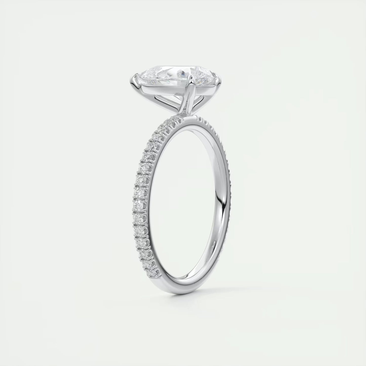 2.25 Ct Harper Pavé Pear Center with French Set Pavé Band Ring