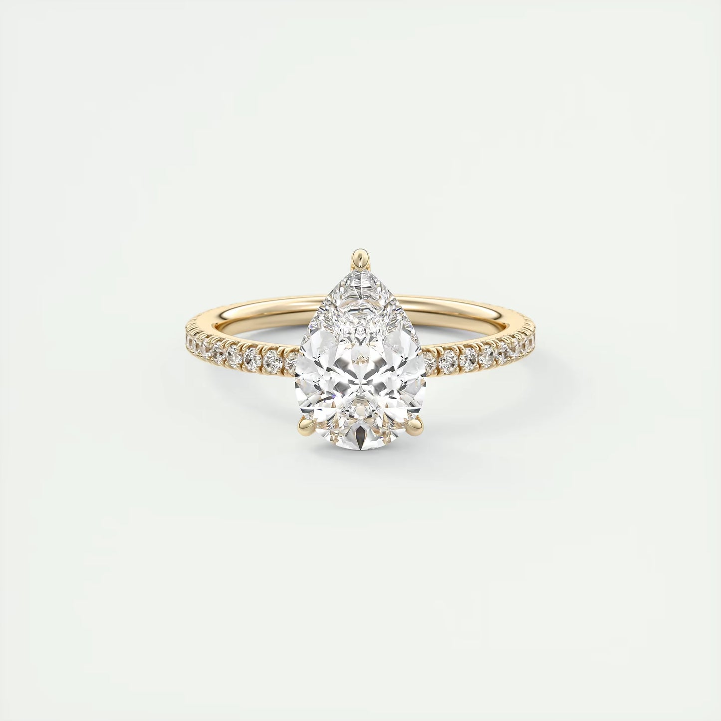 2.25 Ct Harper Pavé Pear Center with French Set Pavé Band Ring