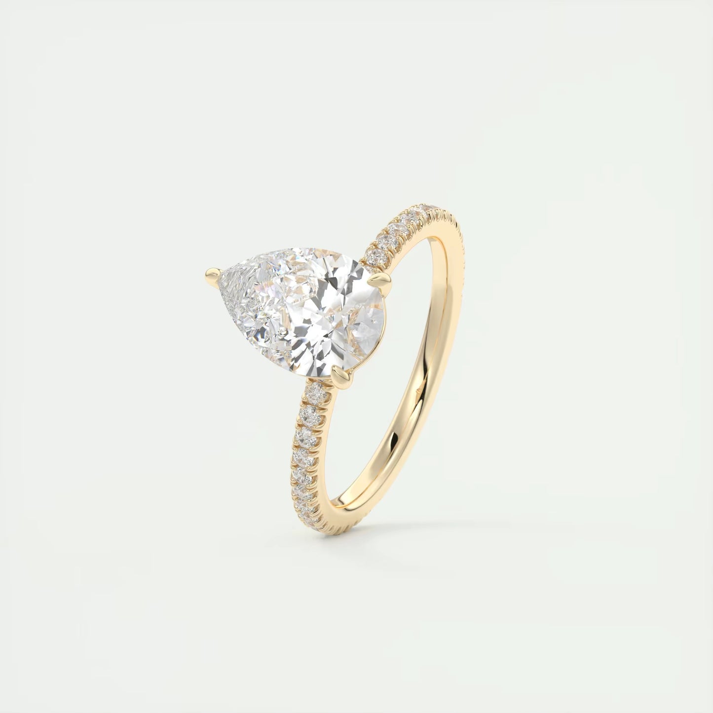 2.25 Ct Harper Pavé Pear Center with French Set Pavé Band Ring