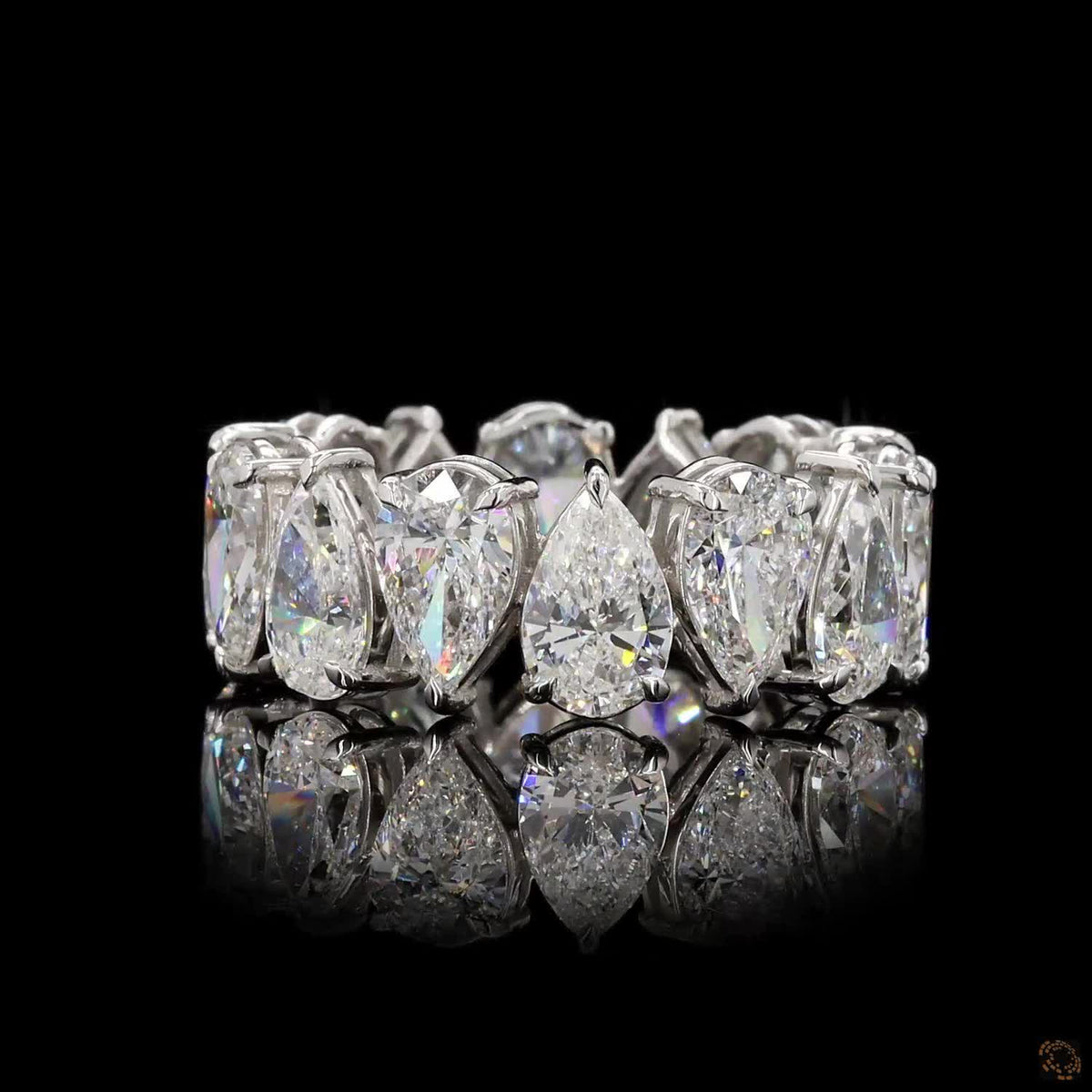 7.83 Ct Pear Shape Luxury Diamond Anniversary Ring Women's Diamond Wedding Band