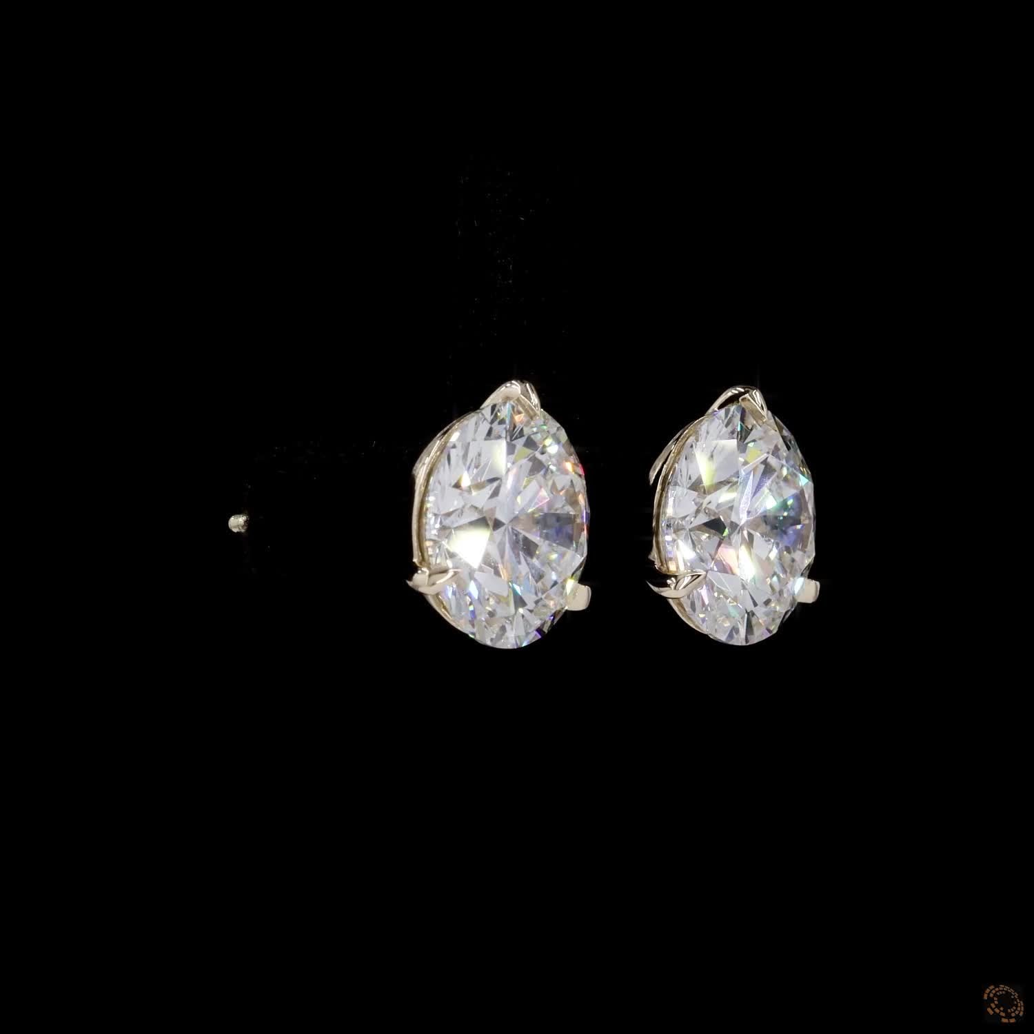 10.16 Ct 3-Prong Martini Setting Round Diamond Stud Earrings