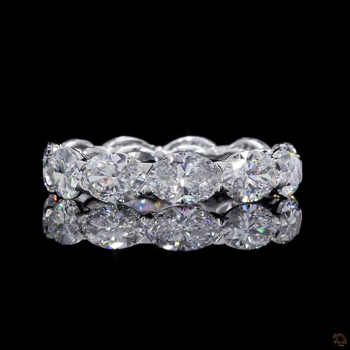 5.70 Ct Luxury Oval Diamond Full Eternity Band | White Gold Anniversary Ring for Her