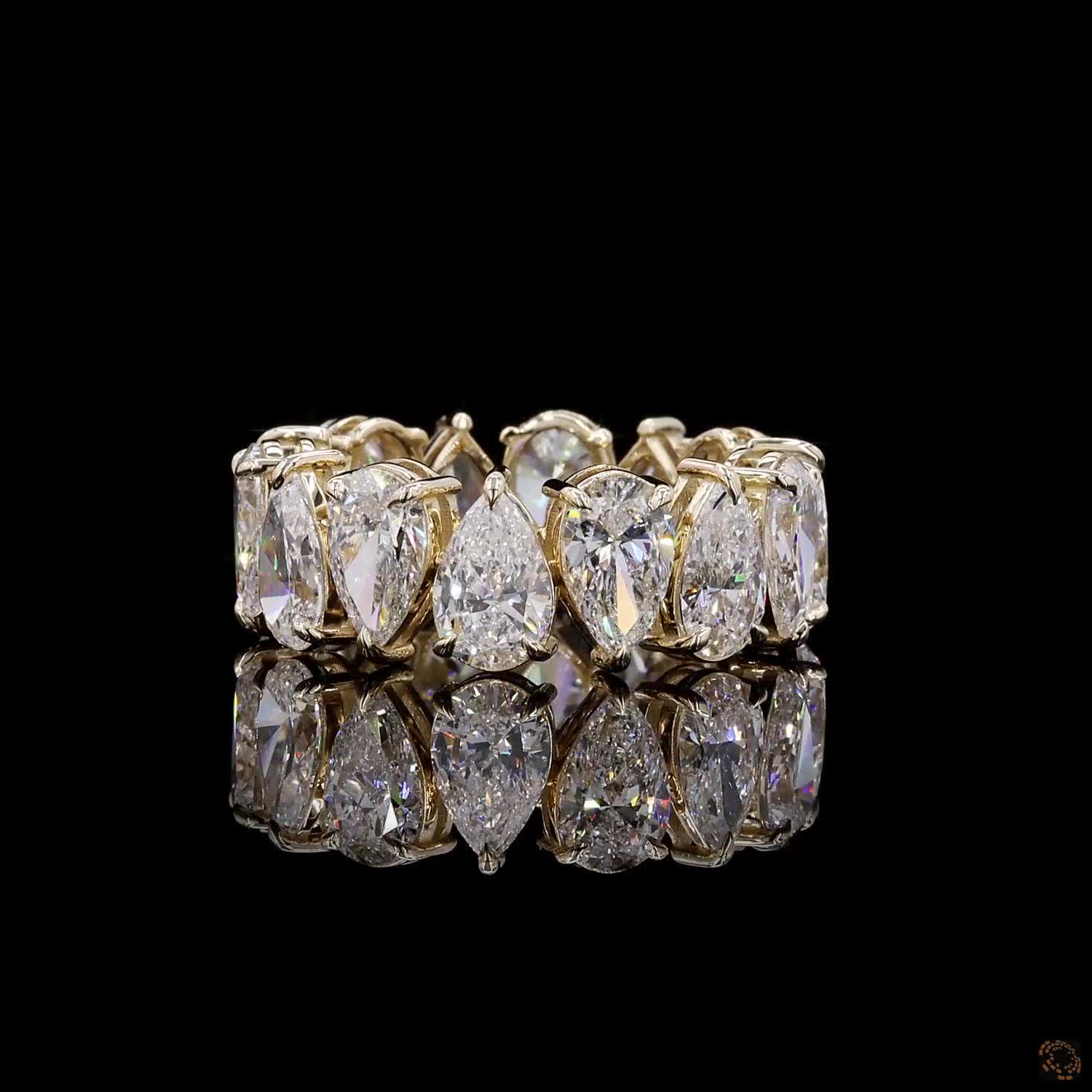 8.03 Ct Pear Shape Stackable Diamond Ring Fine Jewelry Gift for Her