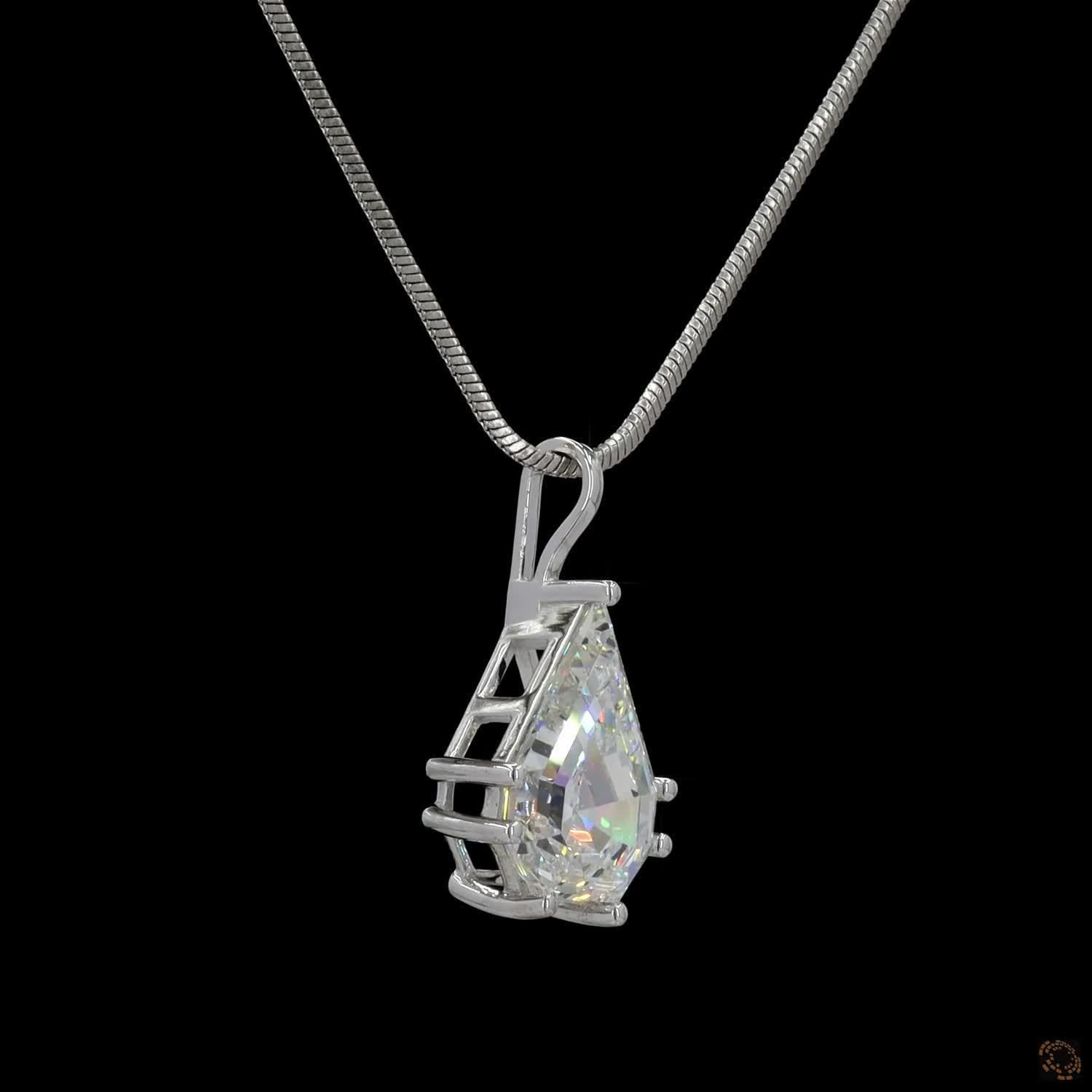 5.06 Ct Shield Cut Lab Grown Diamond Pendant Necklace | Large Shield Shape Solitaire Pendant | Modern Luxury Fine Jewelry