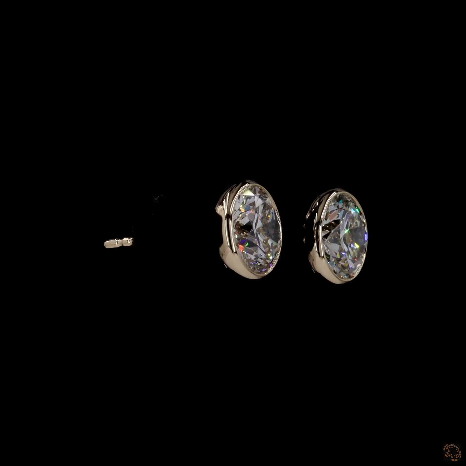 4.08 Ct Full Bezel Setting Smooth solid yellow gold rim fully surrounding each diamond