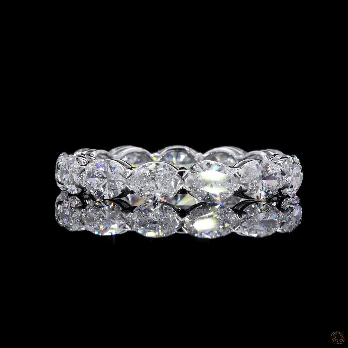 3.29 Ct East-West Oval Cut Diamond Eternity Band in White Gold