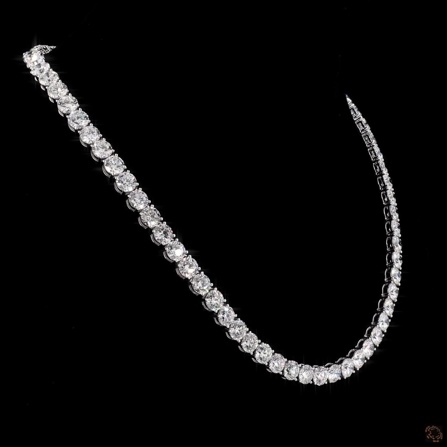 68.74 Ct Tennis Necklace / Diamond Eternity Chain