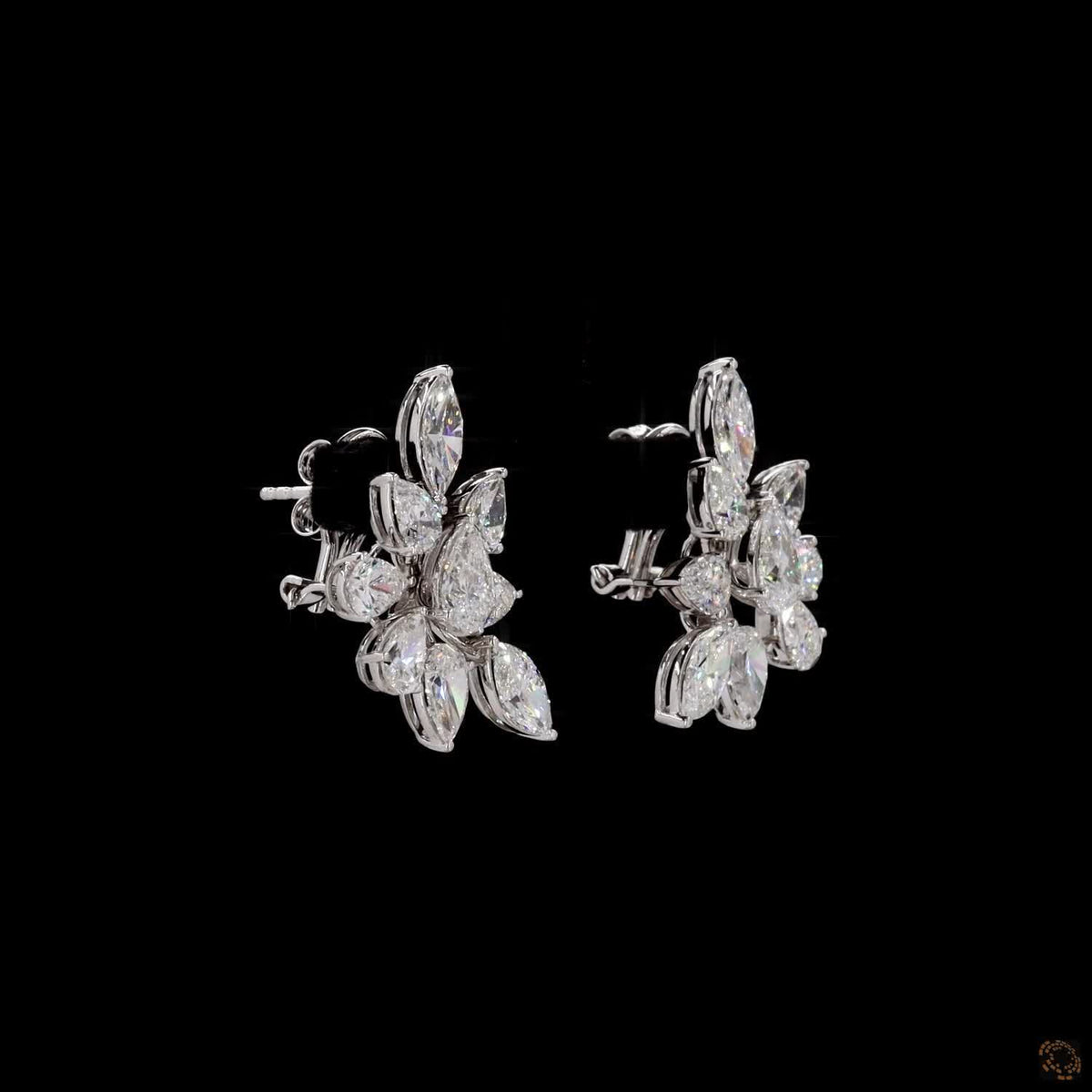 8.10 Ct Lab Grown Diamonds 14k White Gold Cluster Fashion Earrings