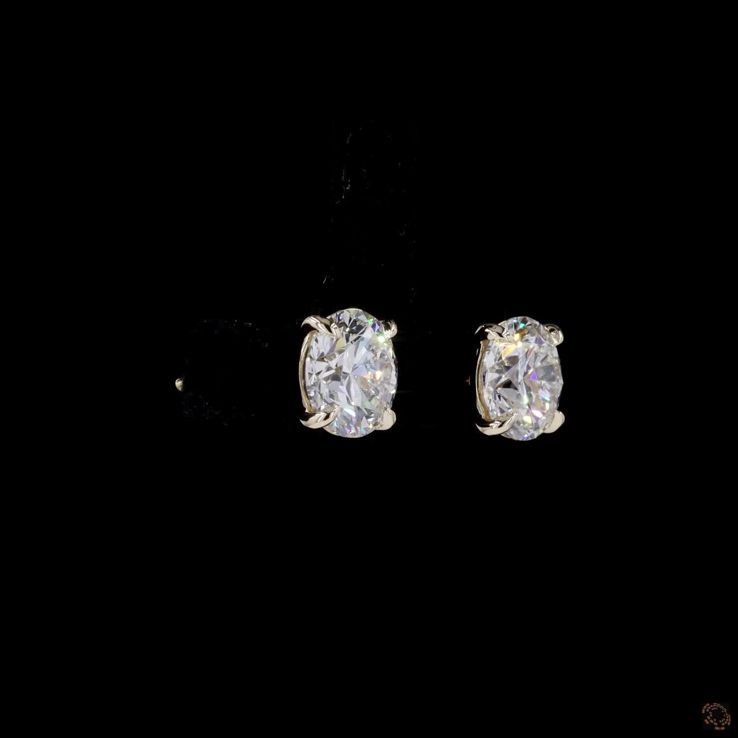 4.03 Ct 14K Yellow GOLD Round Shape Studs Earring