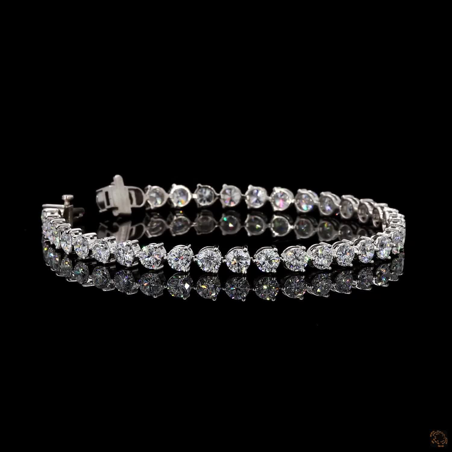 9.58 Ct Classic Brilliance Diamond Tennis Bracelet 3 Prong Straight