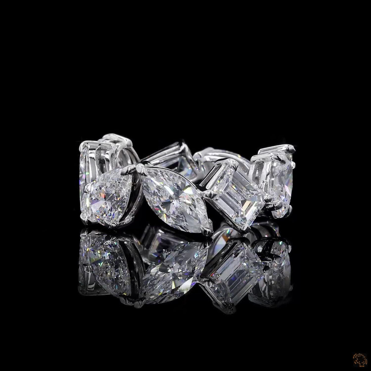 9.54 Ct Luxury Mixed Shape Cut Diamond Stud Earrings in 14K White Gold