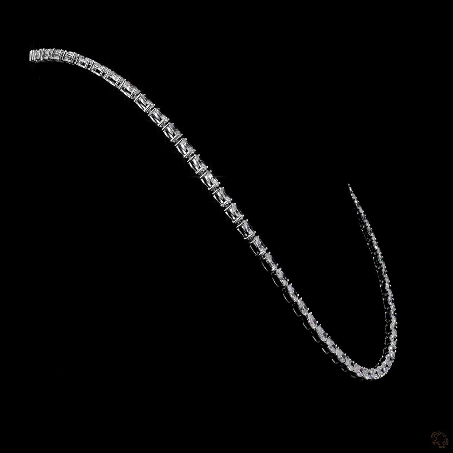 20.94 Ct Interlocking sequence of oval cut diamonds adds texture, visual interest, and multi-dimensional brilliance