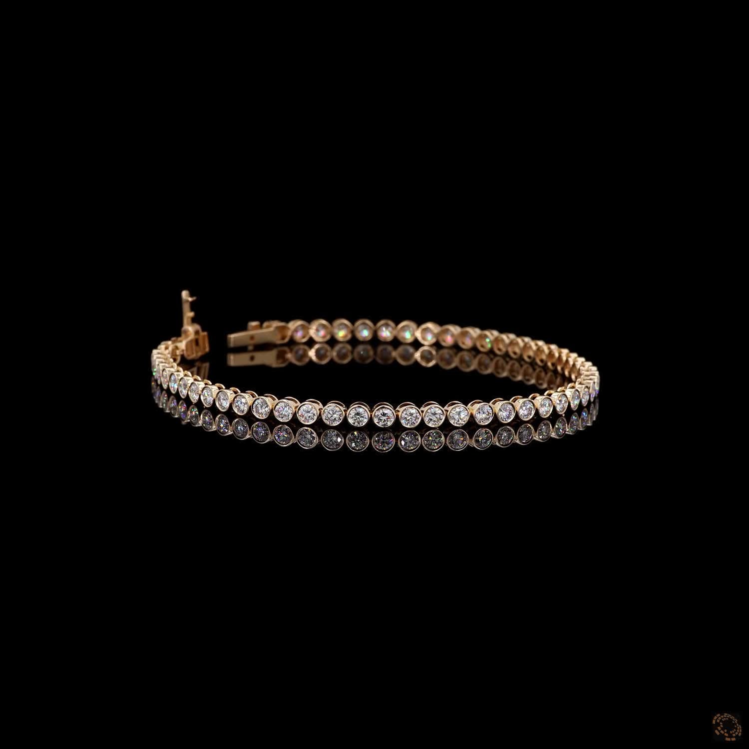 3.42 Ct Full Bezel Setting providing smooth encasing, snag-free wear, and maximum protection for each stone
