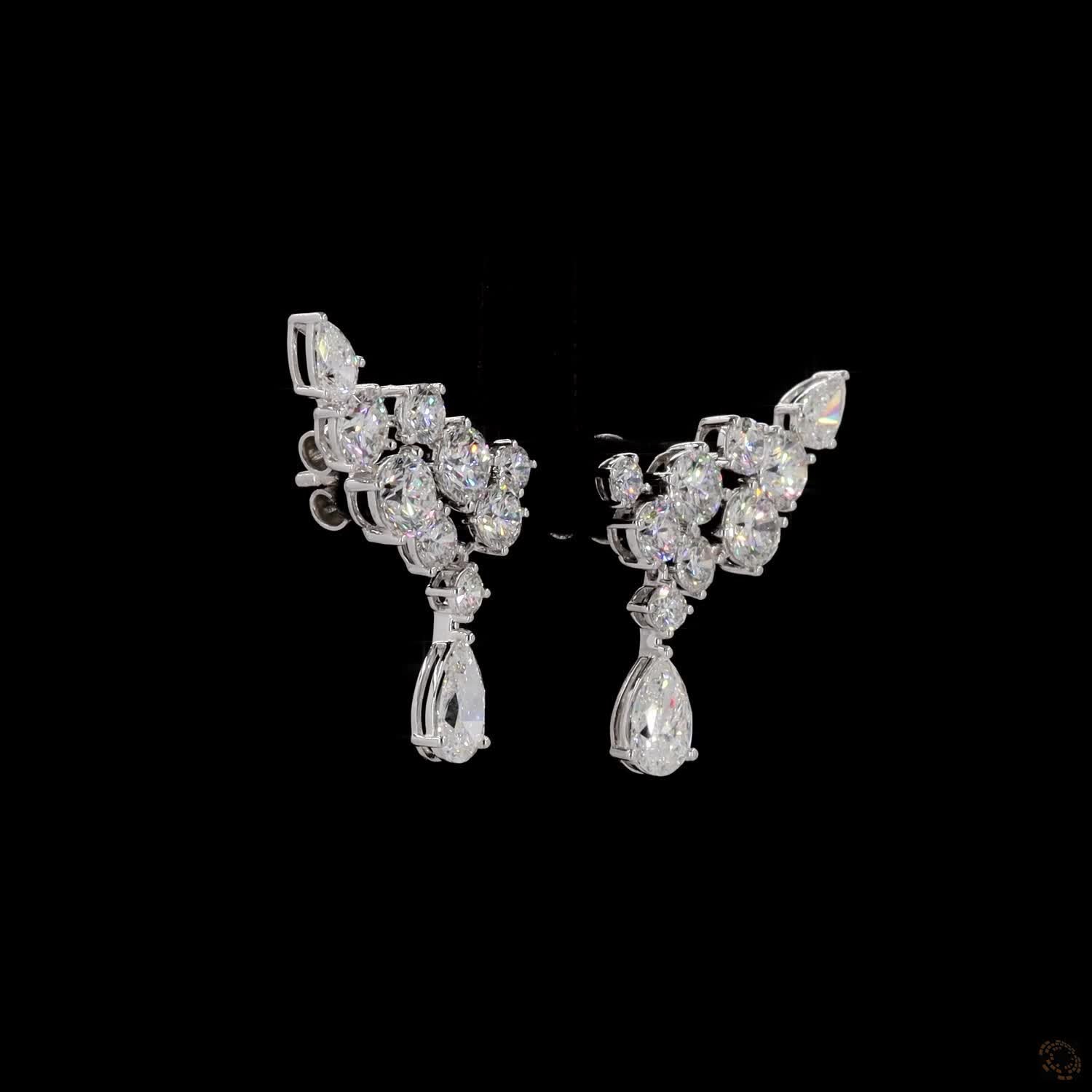 8.07 Ct Glamorous, Statement, Modern Bridal, Winged / Botanical-inspired Cluster