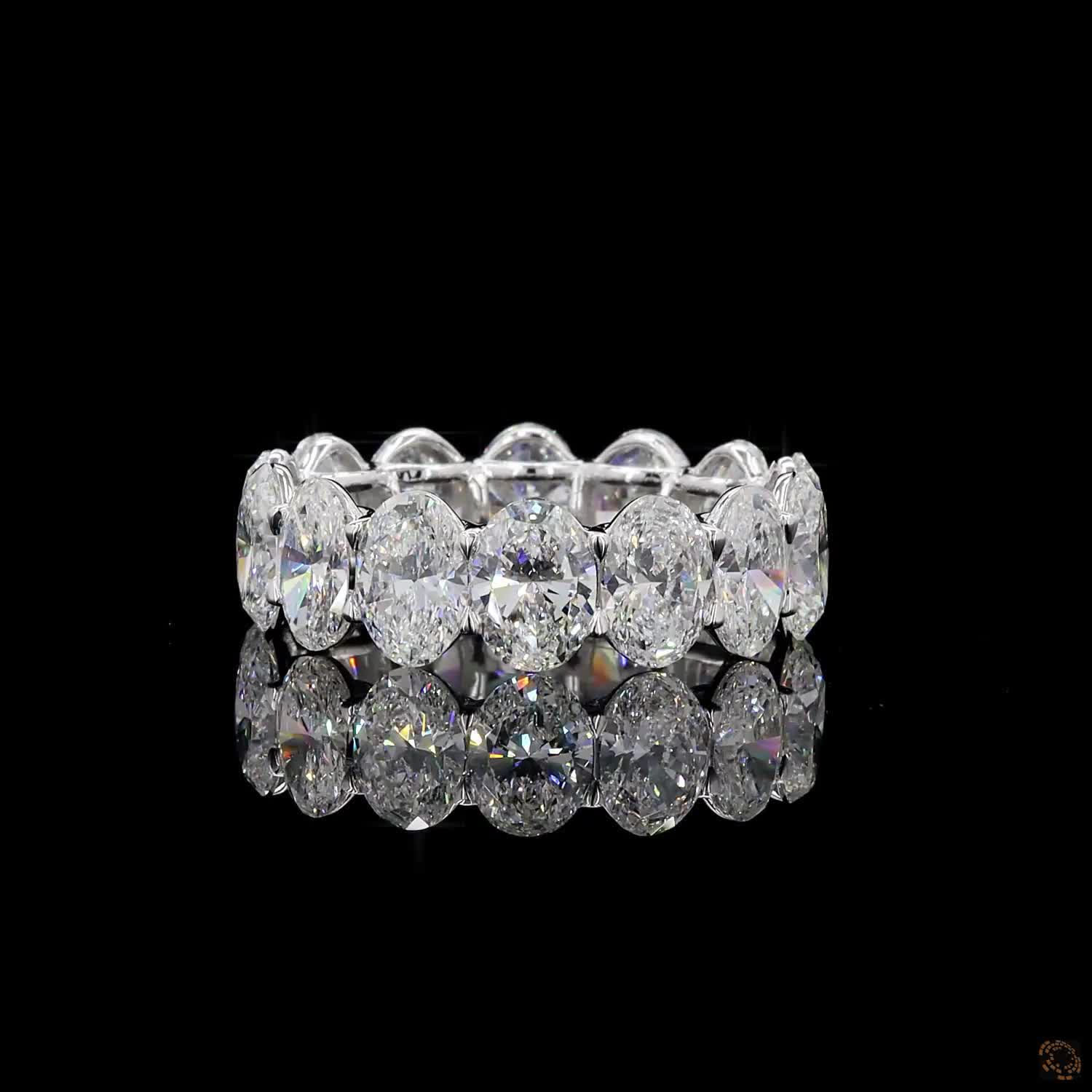 7.09 Ct Oval Cut Diamond Eternity Band in White Gold