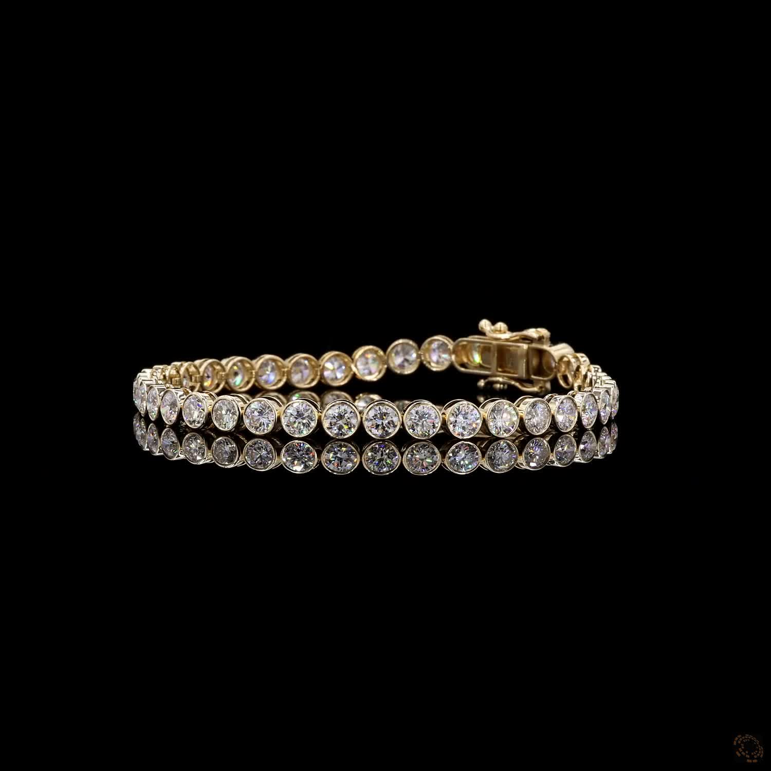 8.4 Ct Full Bezel Setting Smooth solid gold rim securing each stone