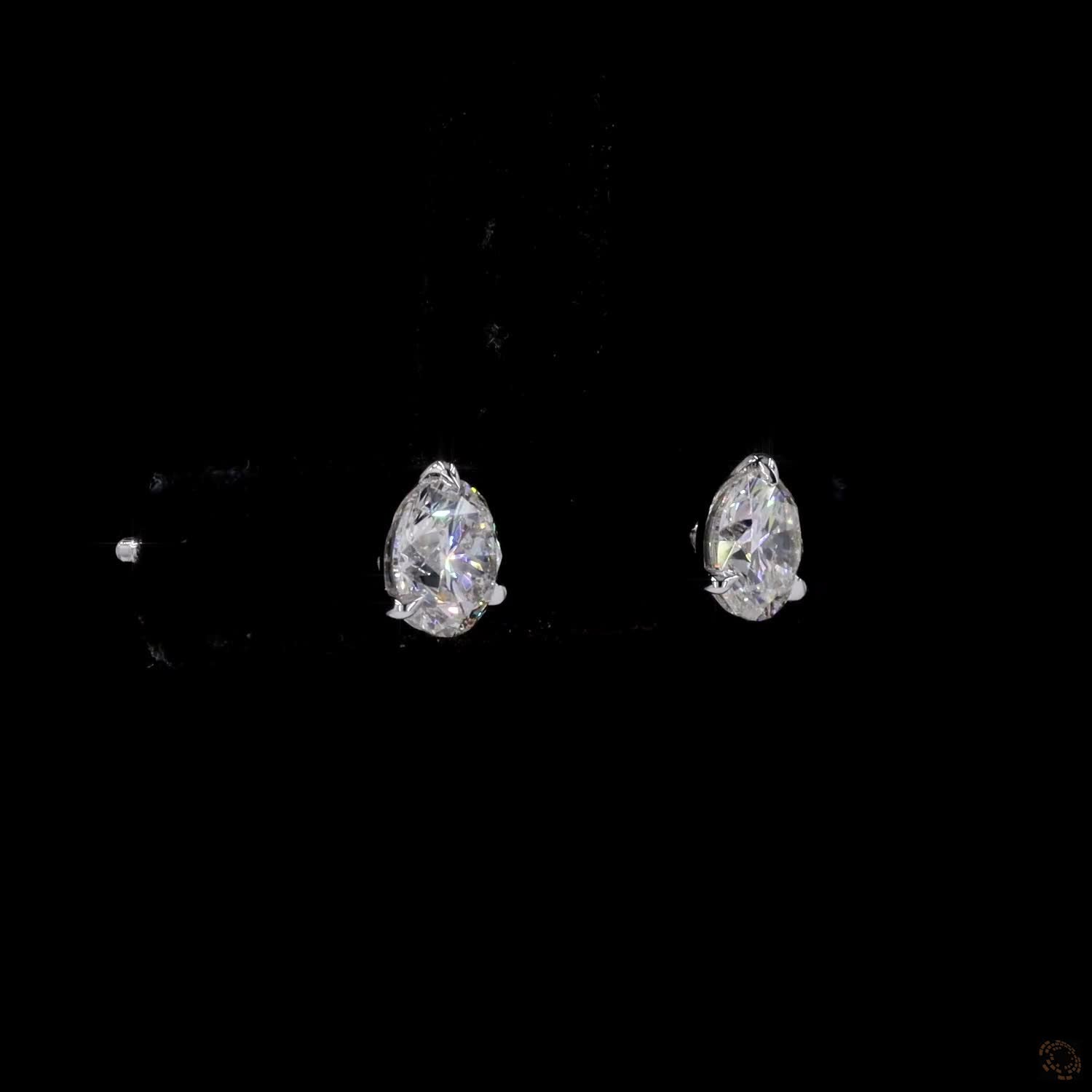 0.93 Ct Round Diamond Solitaire Stud Earrings, High-Polish 14K White Gold 3-Prong Split Claw Studs for Women