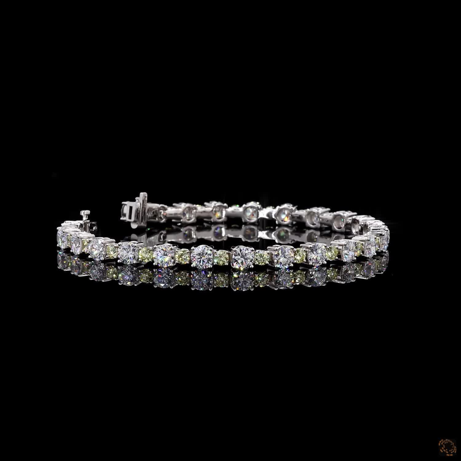 9.24 Ct Classic Stackable Tennis Fancy Color Diamond Bracelet