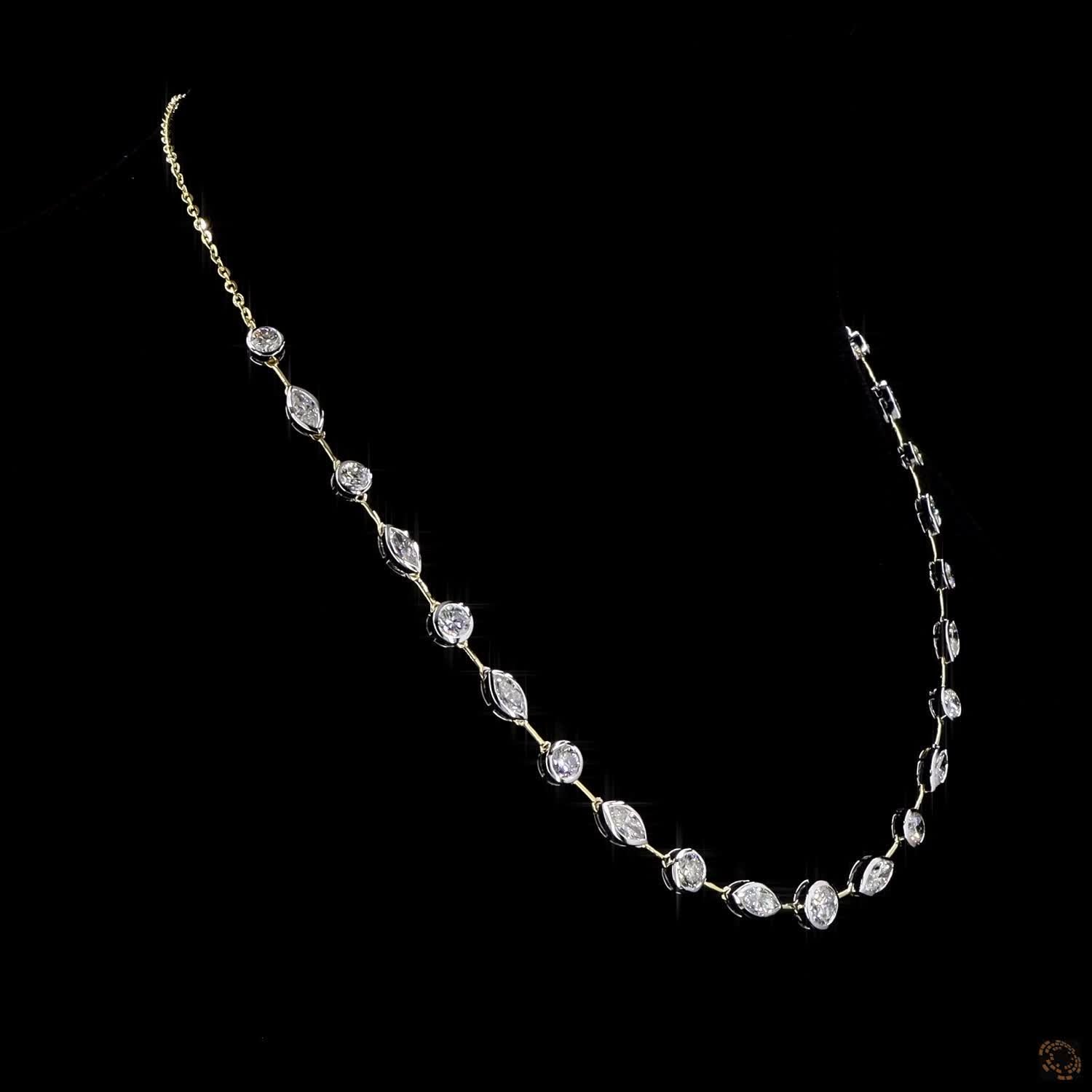 5.30 Ct Certified Marquise Diamond Minimalist Chain Necklace