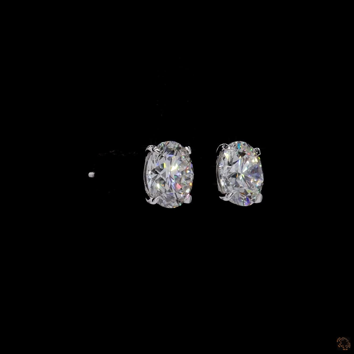 7.00 Ct Pear-Cut Diamond Solitaire Stud Earrings in White Gold