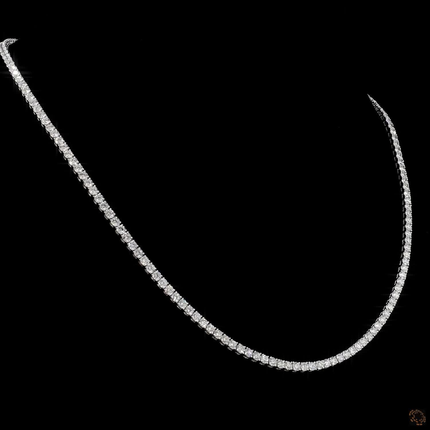 9.79 Ct Continuous single strand of uniformly sized, smaller round diamonds for a delicate, refined silhouette