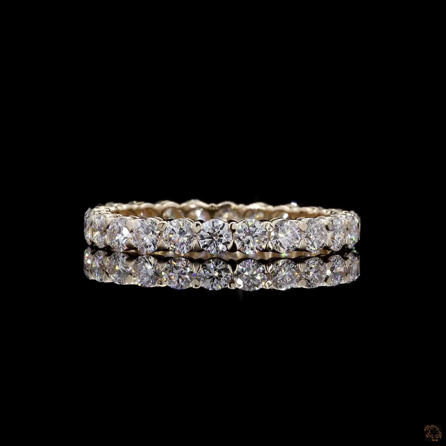1.56 Ct 14K White Gold Round Brilliant Cut Diamond Eternity Wedding Band | Shared Prong Full Eternity Ring