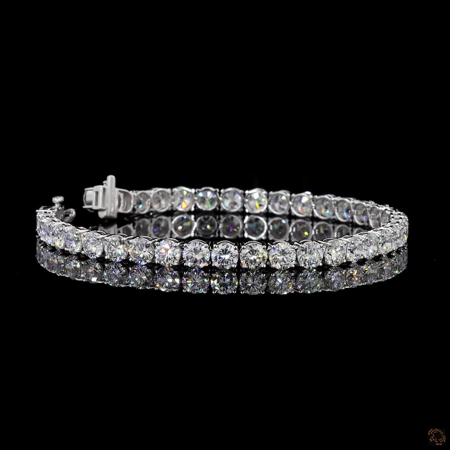 14.17 Ct White Gold Round Diamond Tennis Bracelet